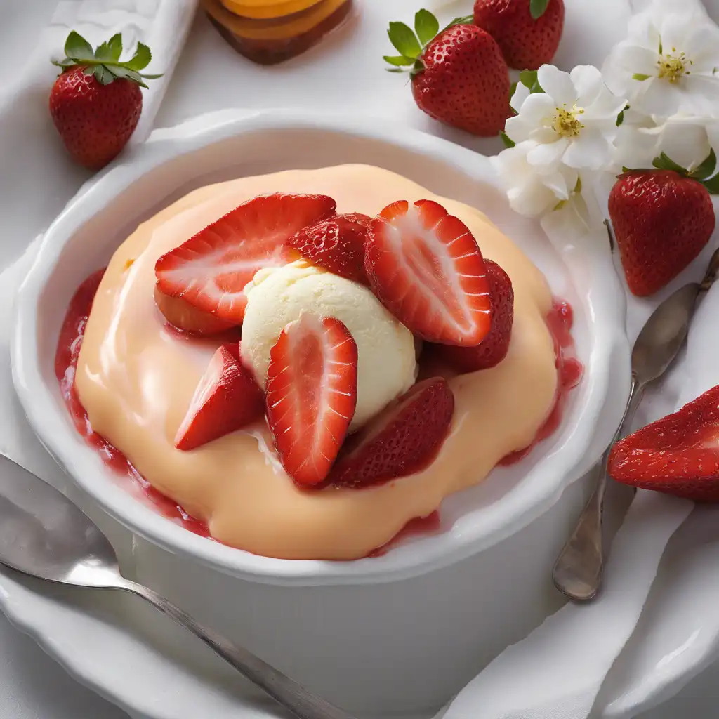 Strawberry with Apricot and Ice Cream