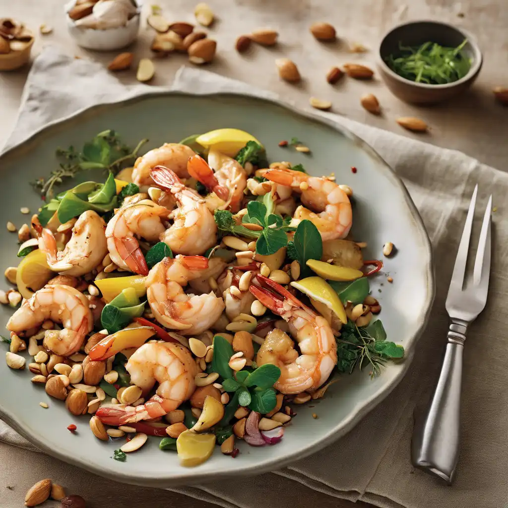 Chicken Shrimp Stir-Fry with Nuts and Spices