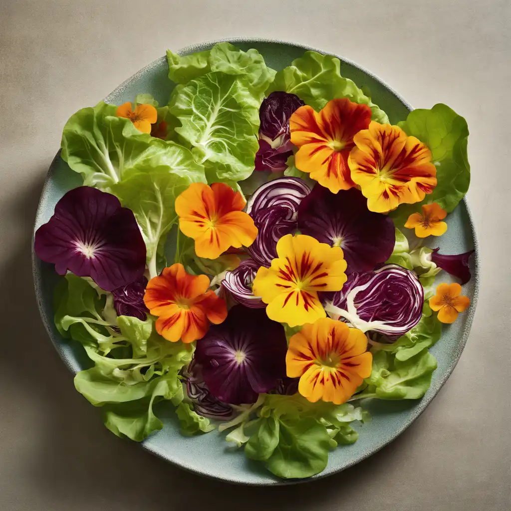 Leafy Greens and Nasturtium Salad