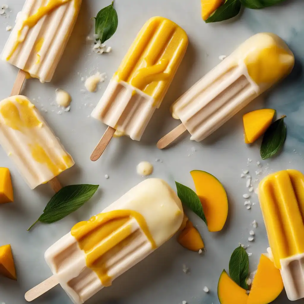 Yogurt Popsicles with Mango