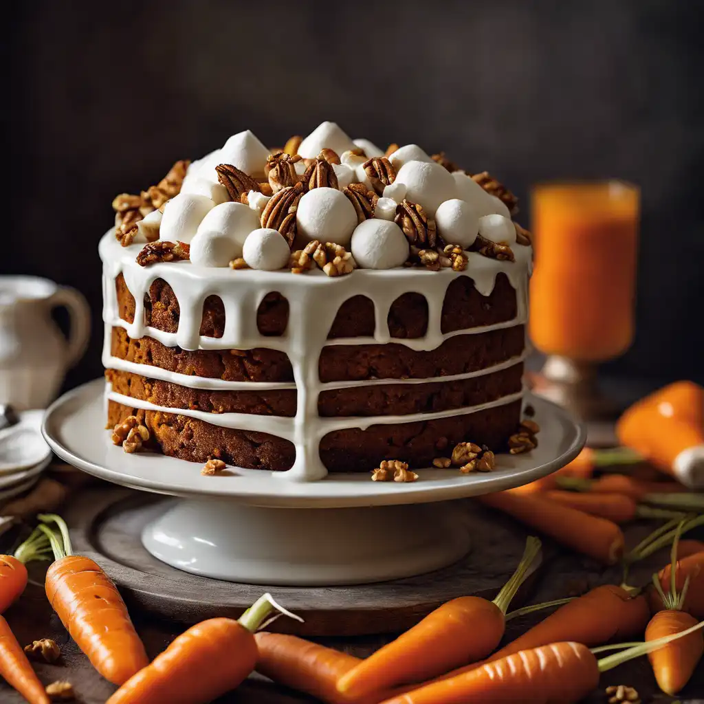 Carrot and Walnut Cake with Marshmallow