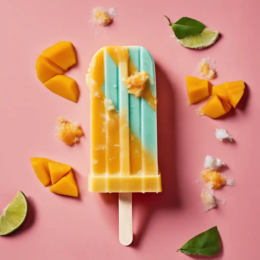 Coconut and Mango Popsicle