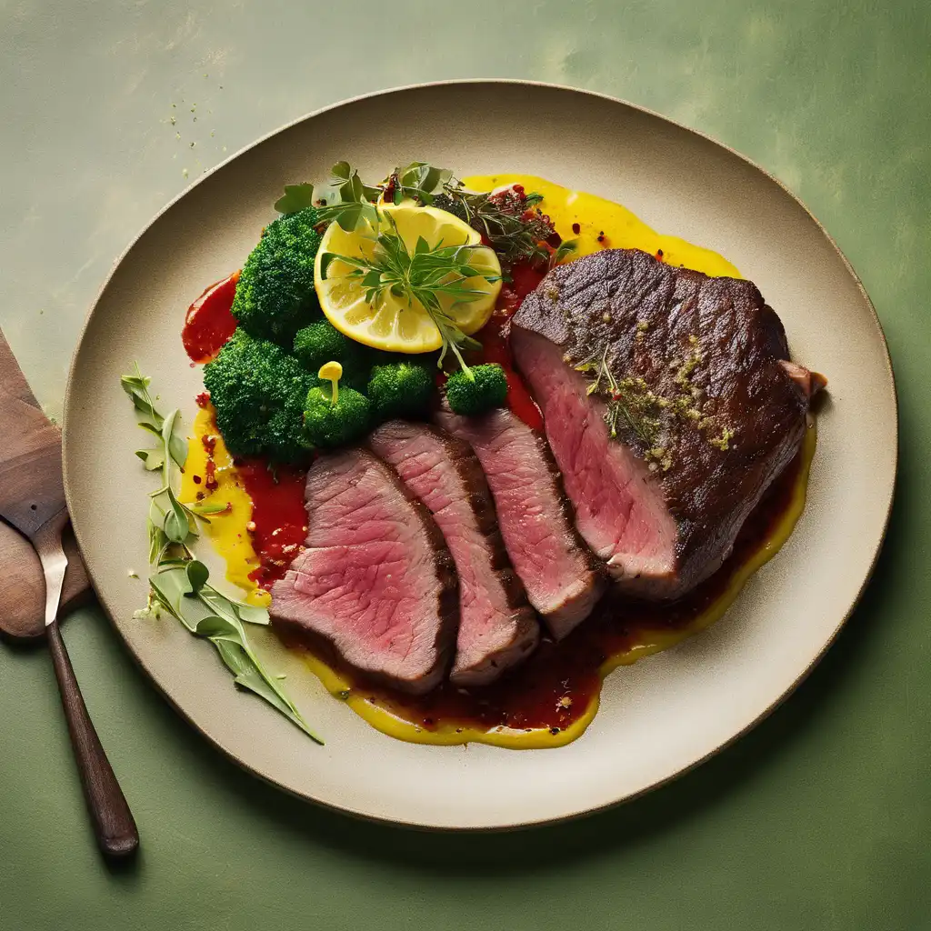 Picanha with Herbs and Broccoli Purée