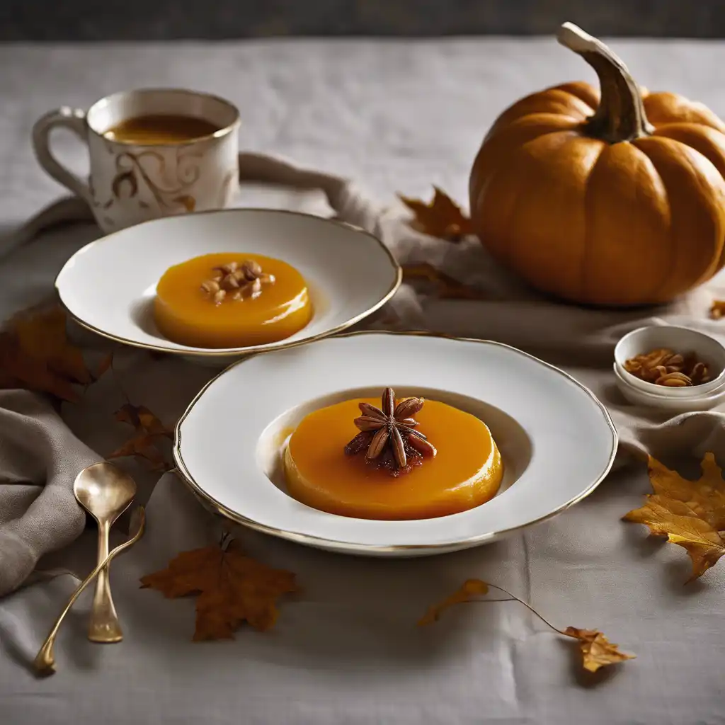 Pumpkin Pudding with Ginger Syrup