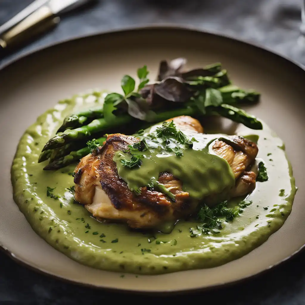 Angolan-Style Chicken with Asparagus Purée