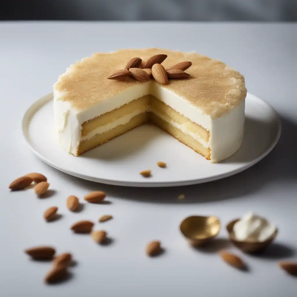 Vanilla Cake with Mascarpone and Almonds