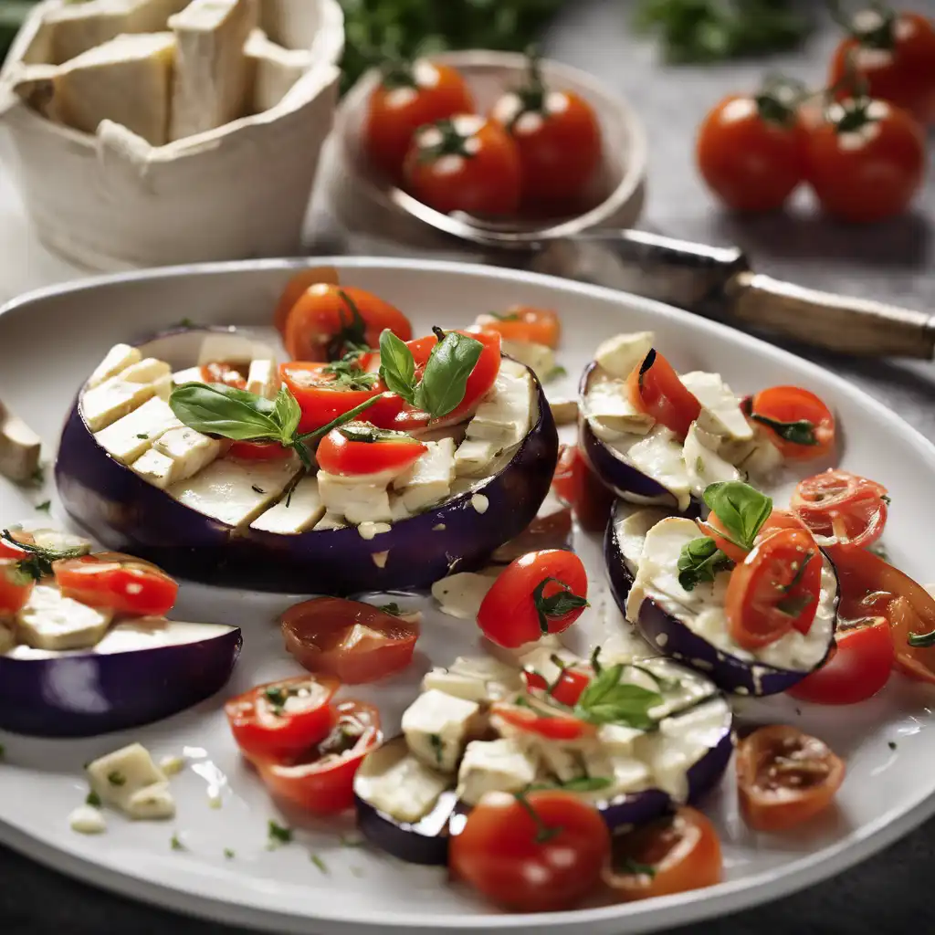 Eggplant Salad with Brie and Tomato