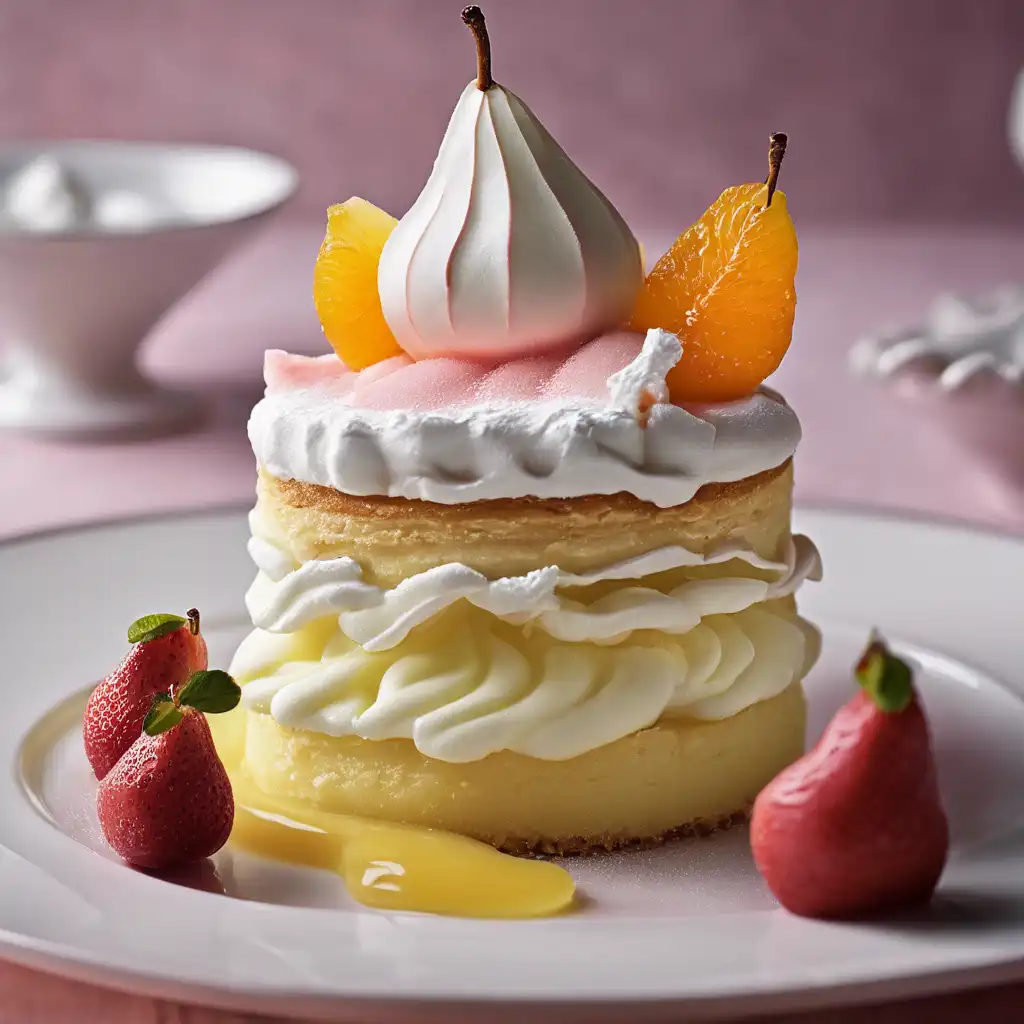 Genoise with Pear and Meringue ( Venus' Seams)