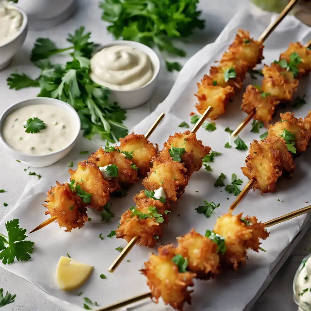 Potato Fritter Skewers