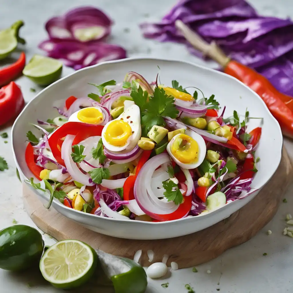 Cabbage and Quail Egg Salad