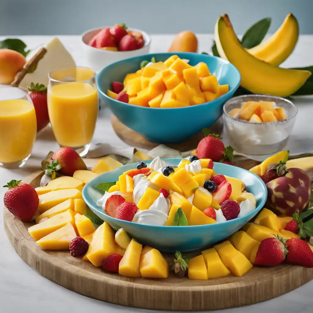 Mango Fruit Salad with Cream