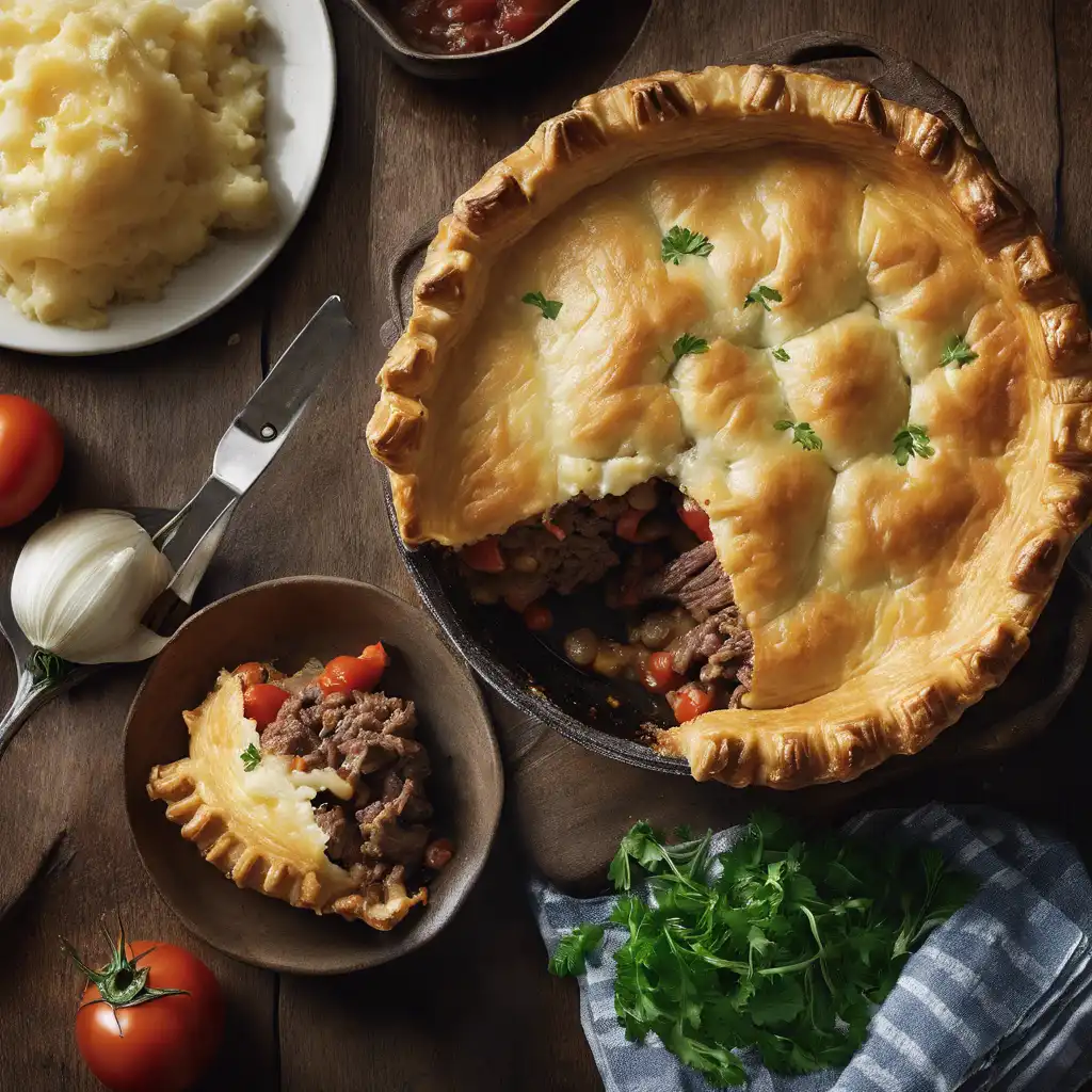 Moist Beef Pie with Mashed Potatoes