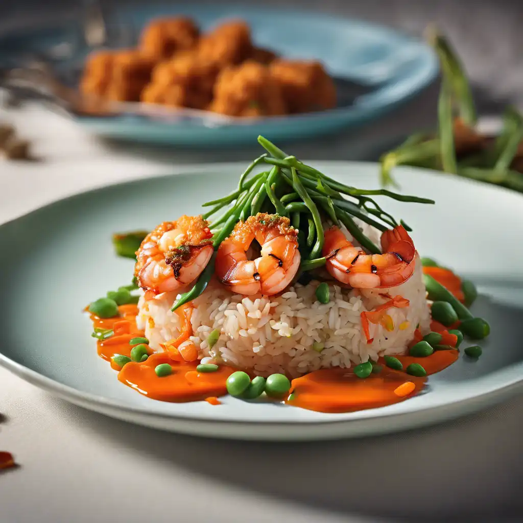 Whole Grain Rice with Shrimp Fritter