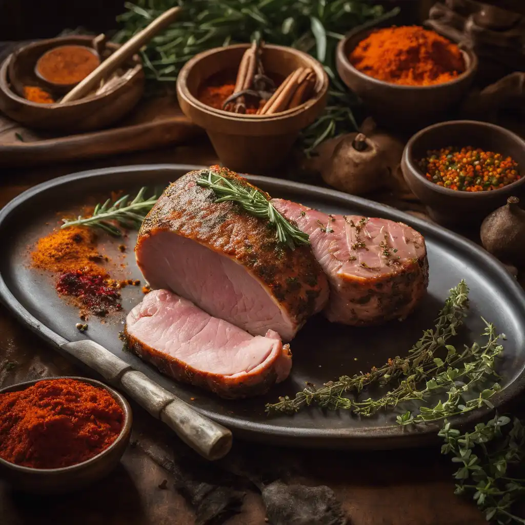 Pork Loin Wrapped in Spicy Herbs