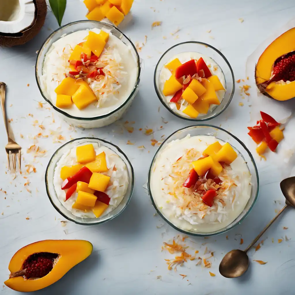 Coconut Pudding with Mango and Pepper