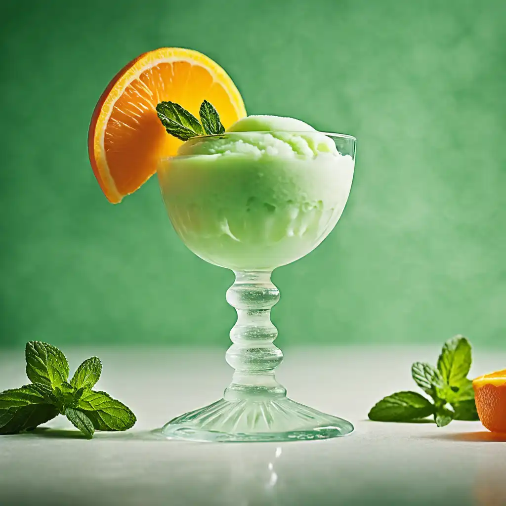 Mint and Orange Liqueur Sorbet