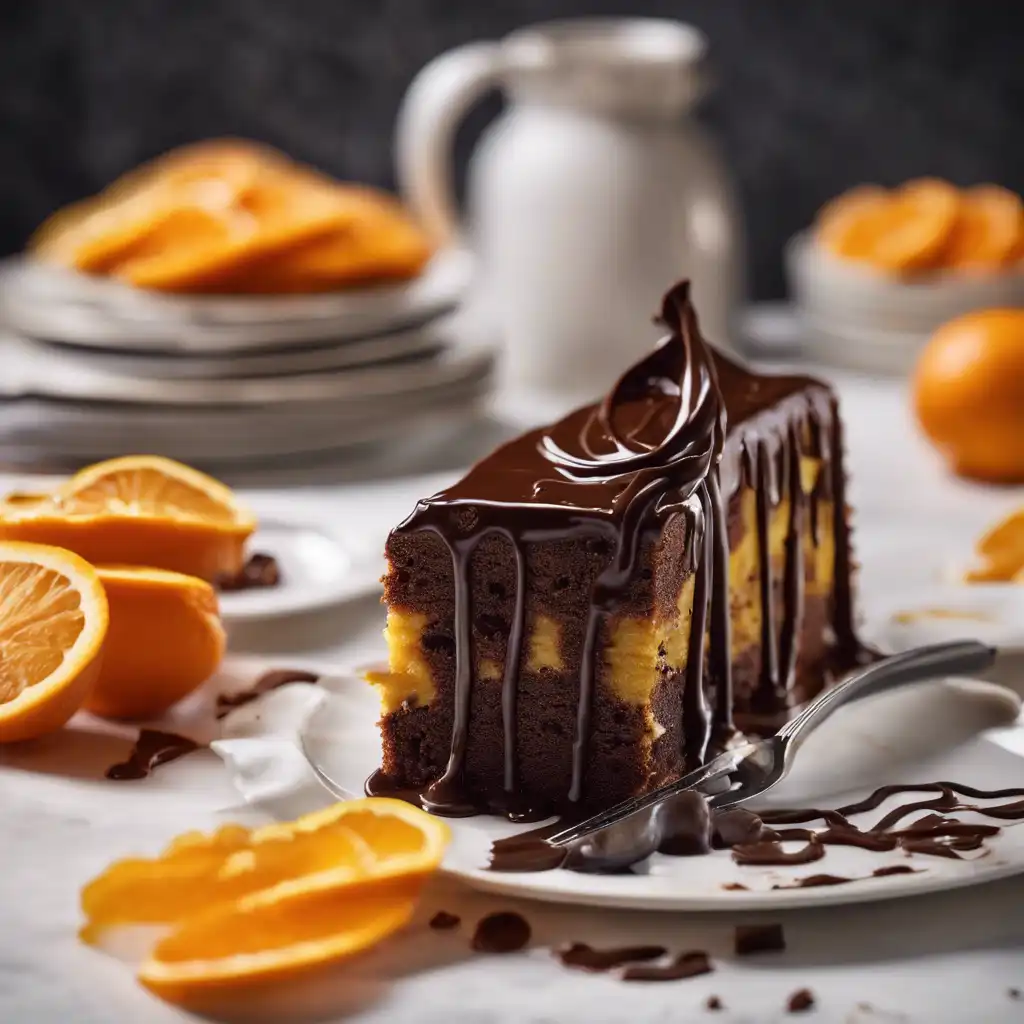 Orange Cake with Chocolate Covering