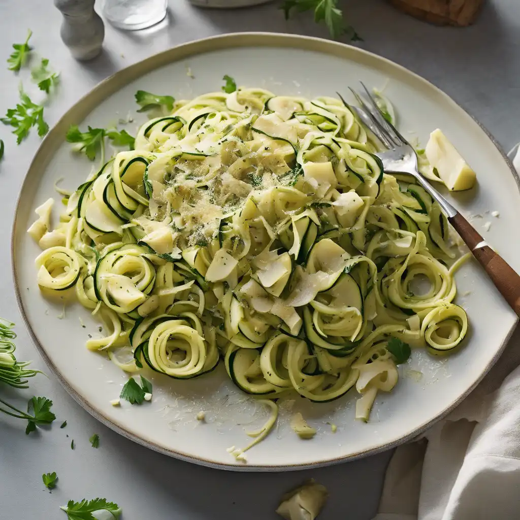 Zucchini Noodle with Artichoke and Parmesan