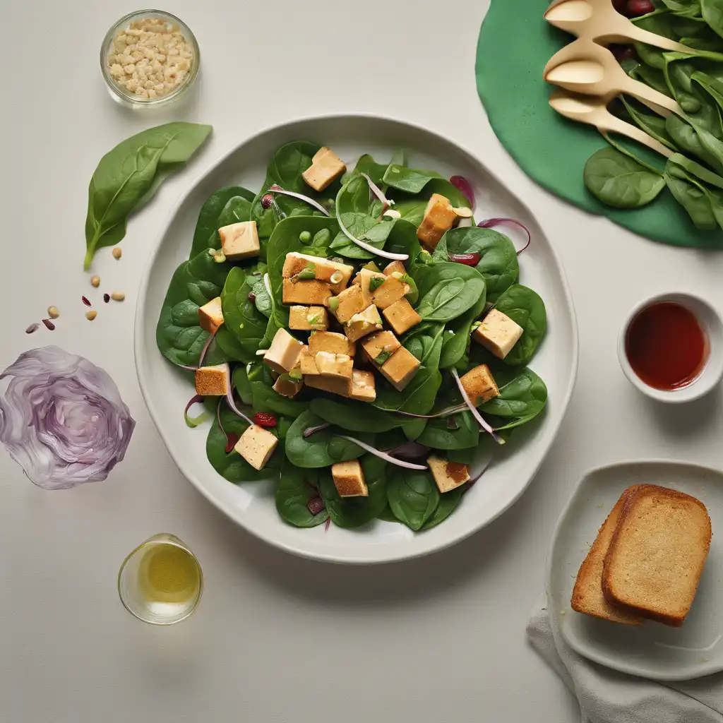 Spinach Salad with Marinated Tofu