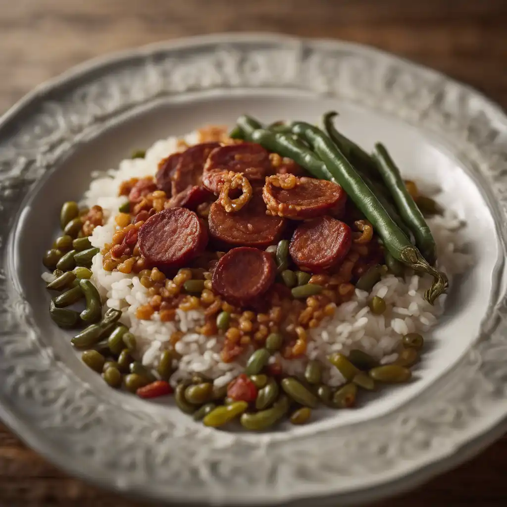 Lentils with Rice and Linguiça