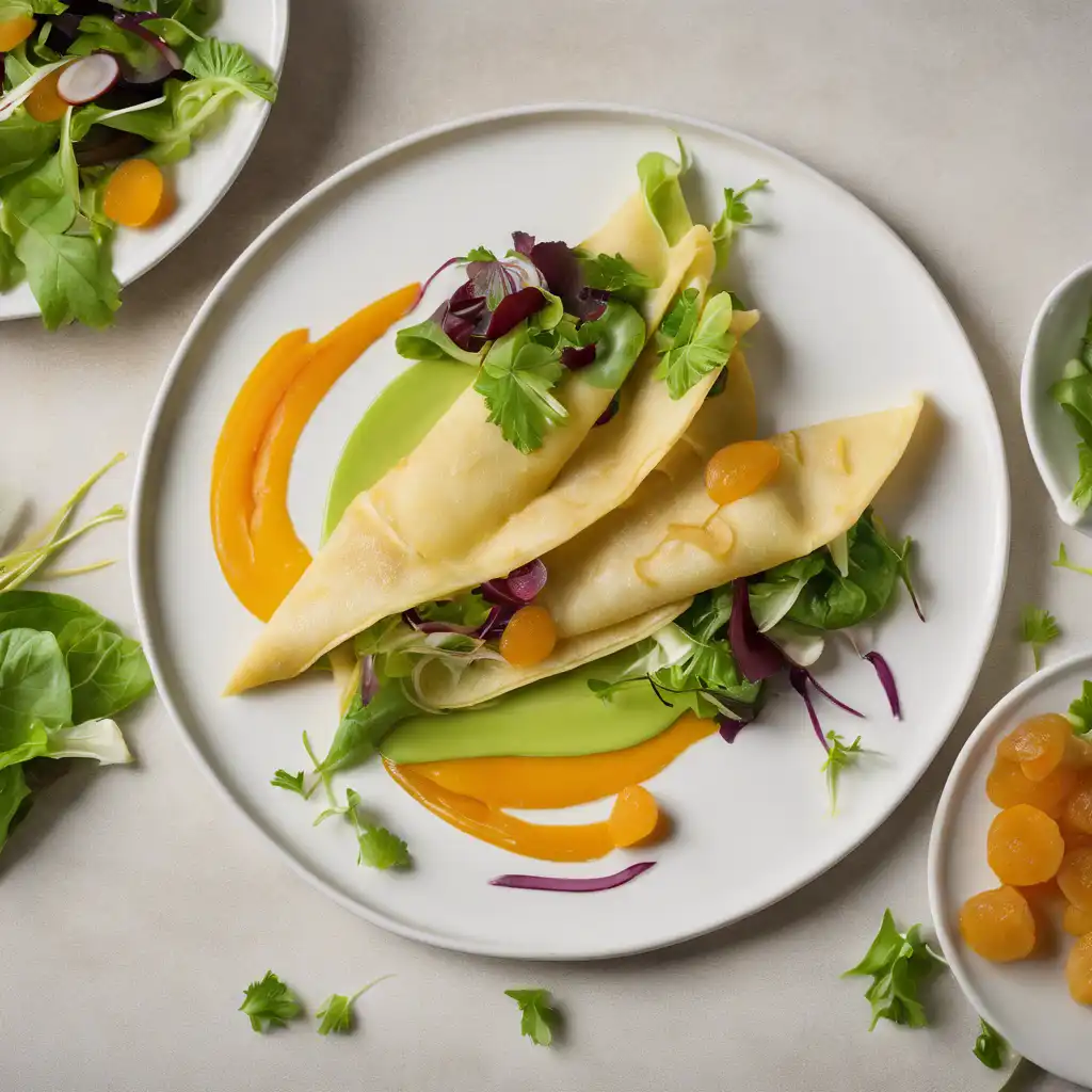 Palm Tree Crepes with Green Salad