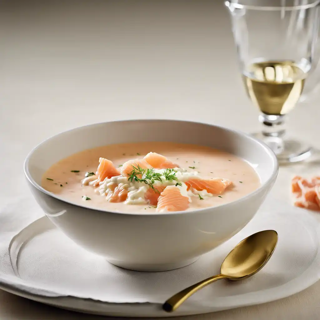 Smoked Salmon and Rice Cream Soup