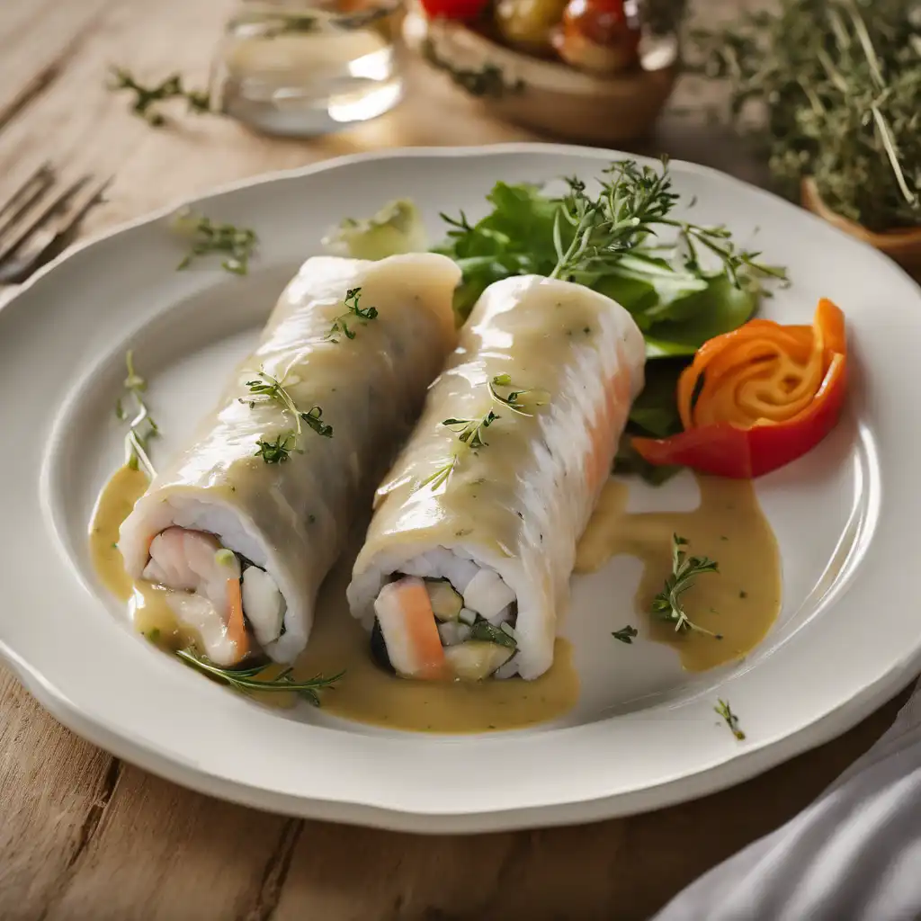 Fish Roll with Thyme Sauce