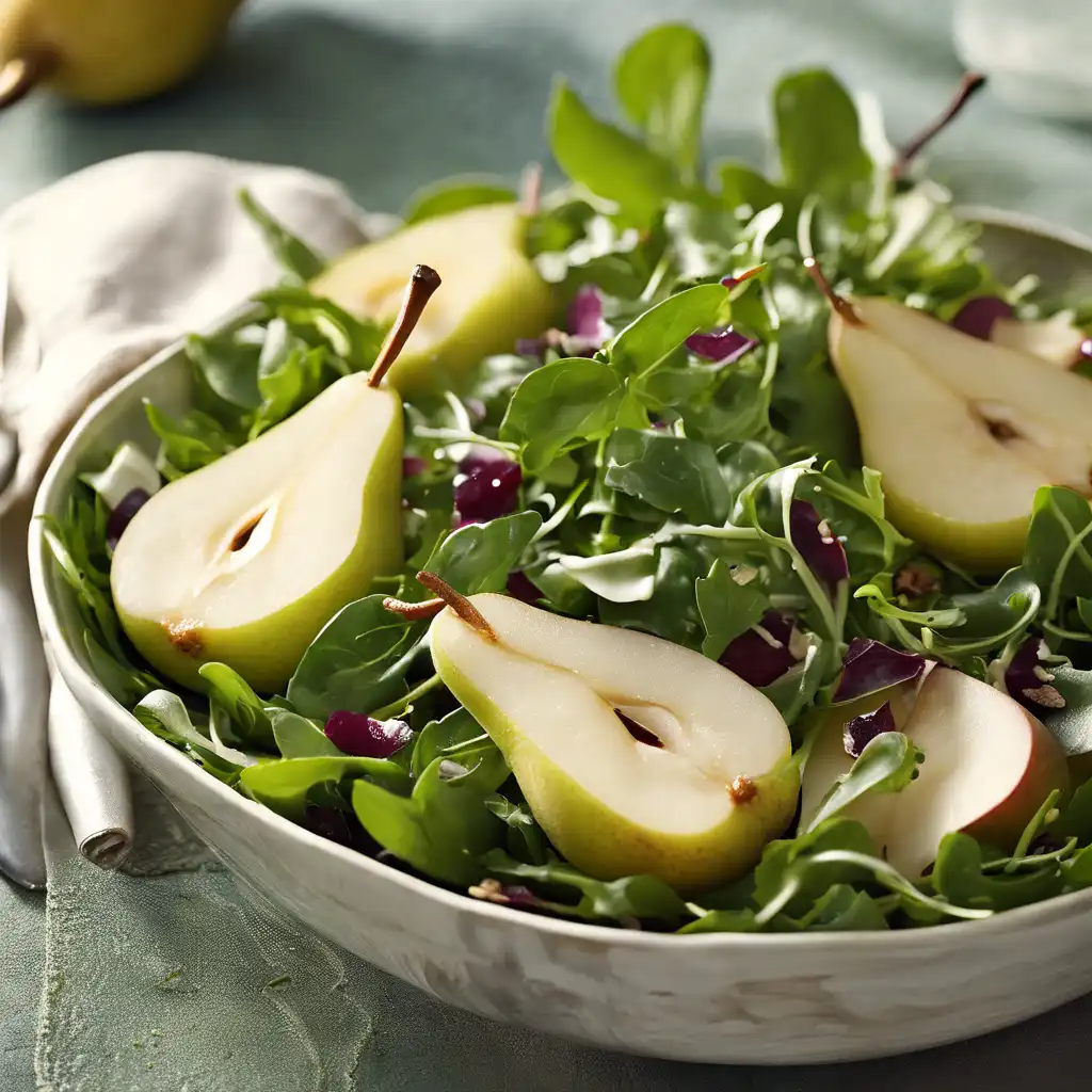 Pear and Arugula Salad with Honey Mustard Dressing