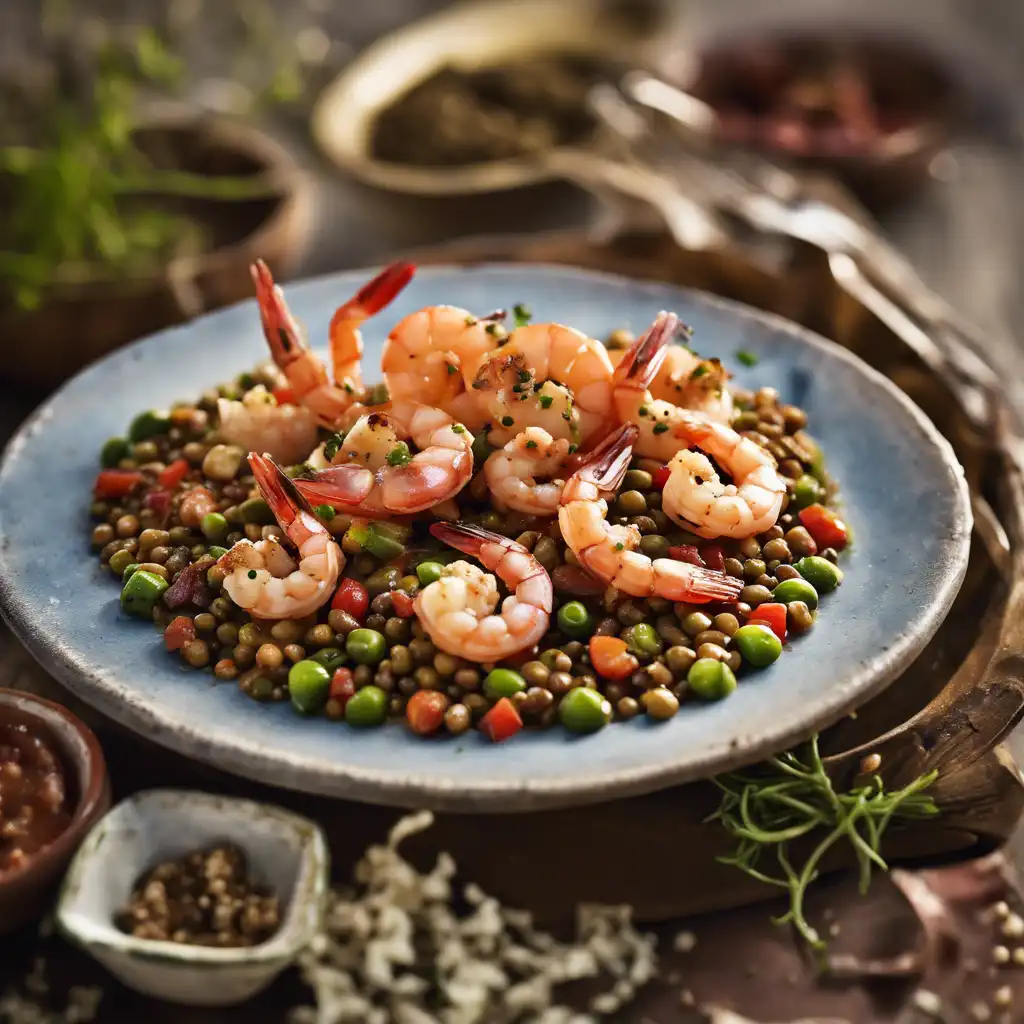 Shrimp with Pigeon Pea and Salsa