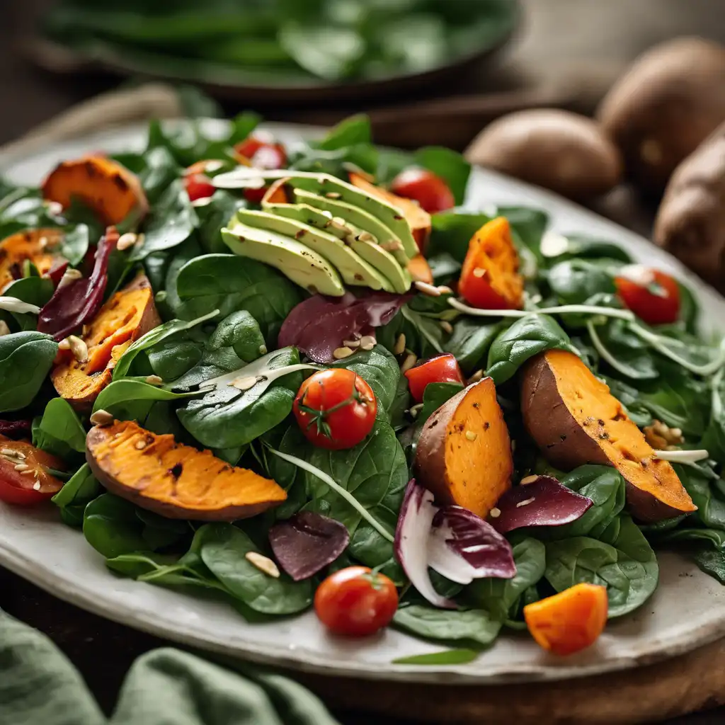 Spinach Salad with Sweet Potatoes