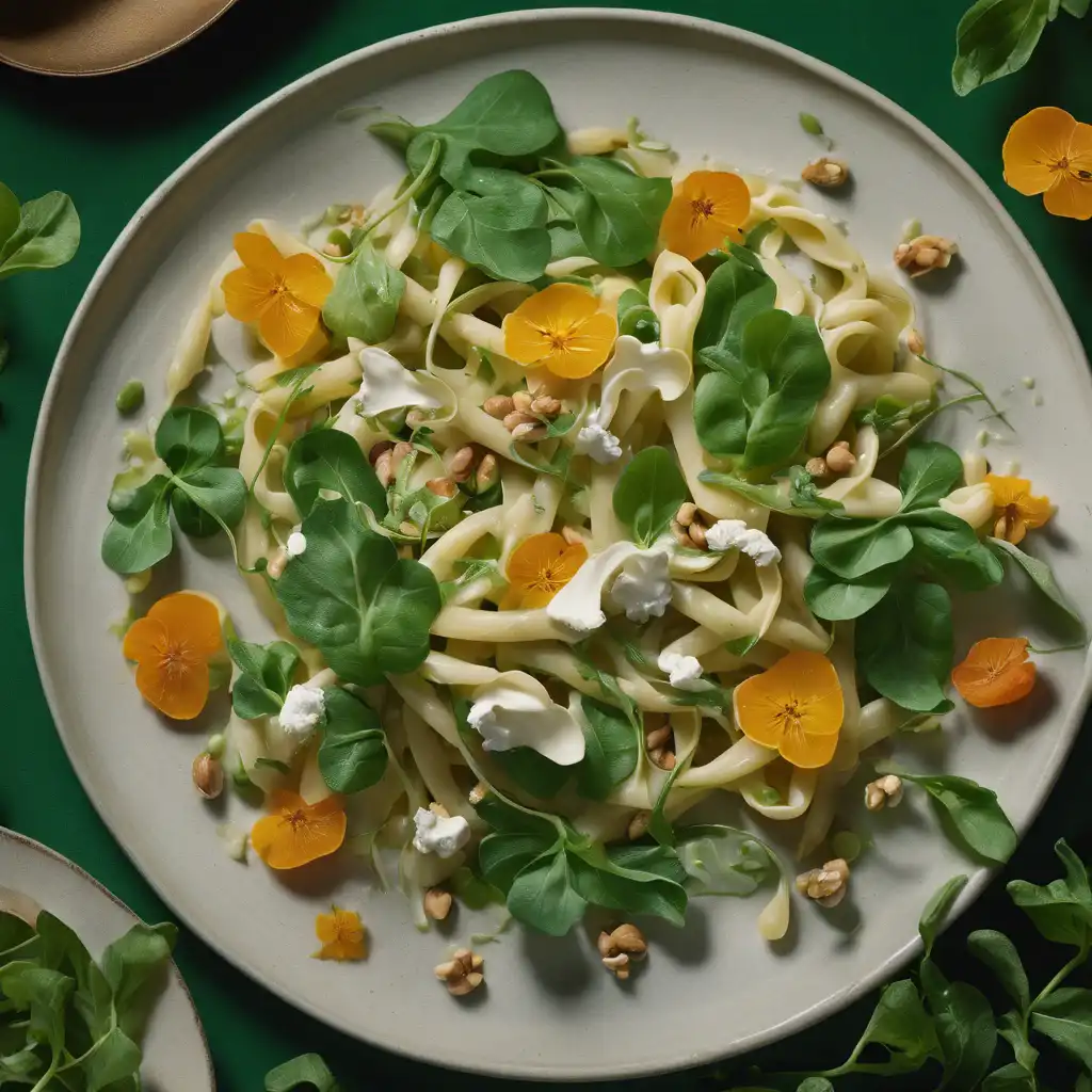 Pasta with Fava, Ricotta, and Nasturtium