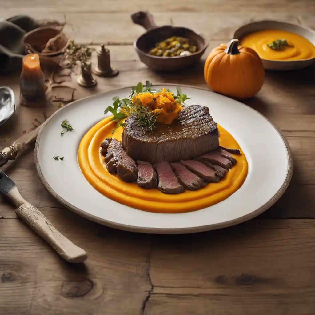 Braised Beef with Pumpkin Puree