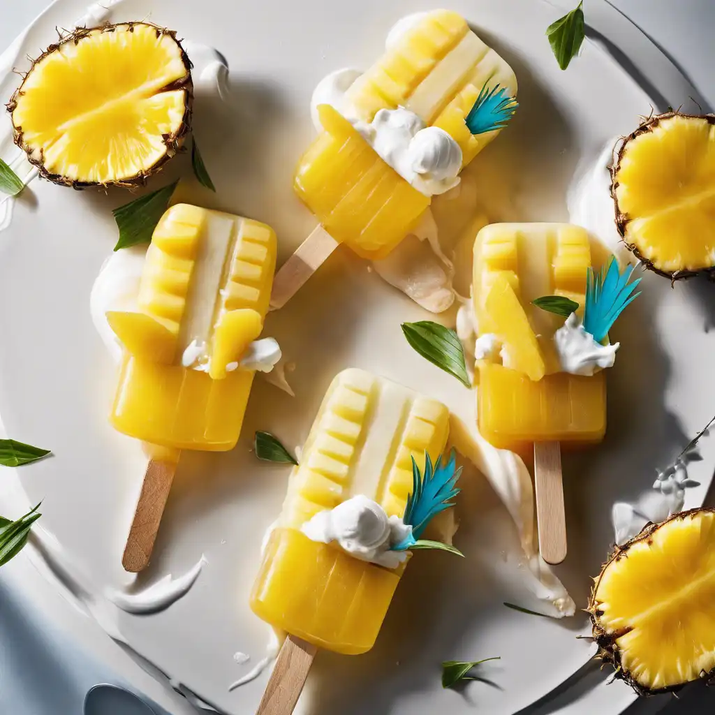 Coconut and Pineapple Popsicle