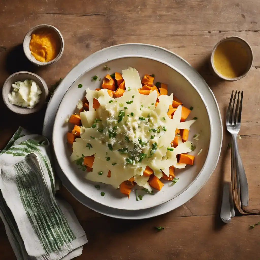 Mashed Potato, Sweet Potato, and Parmesan Salad