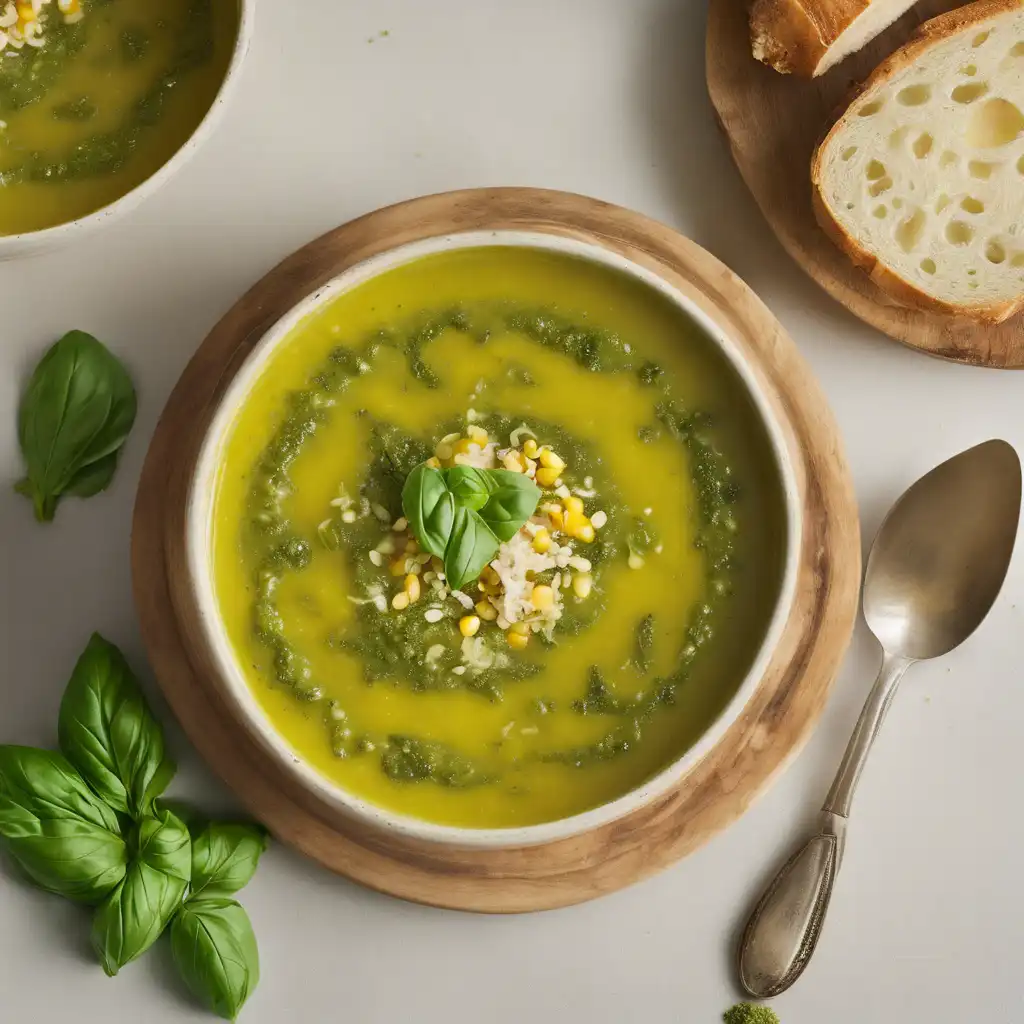 Corn Pesto Soup