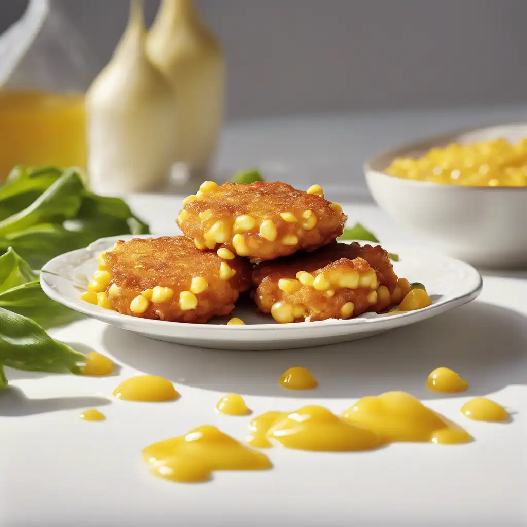 Corn Fritter with Creamed Rennet Sauce