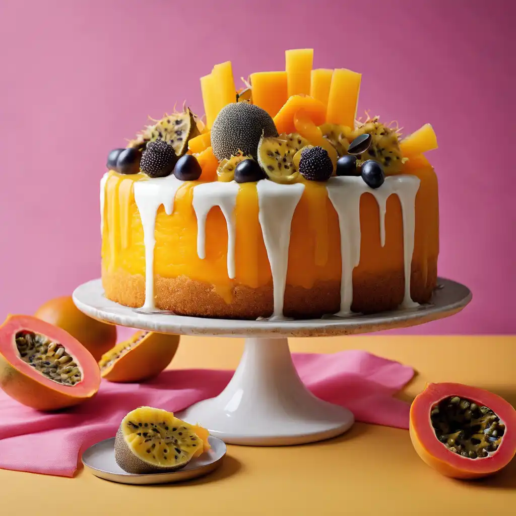 Passion Fruit, Pineapple, and Papaya Cake