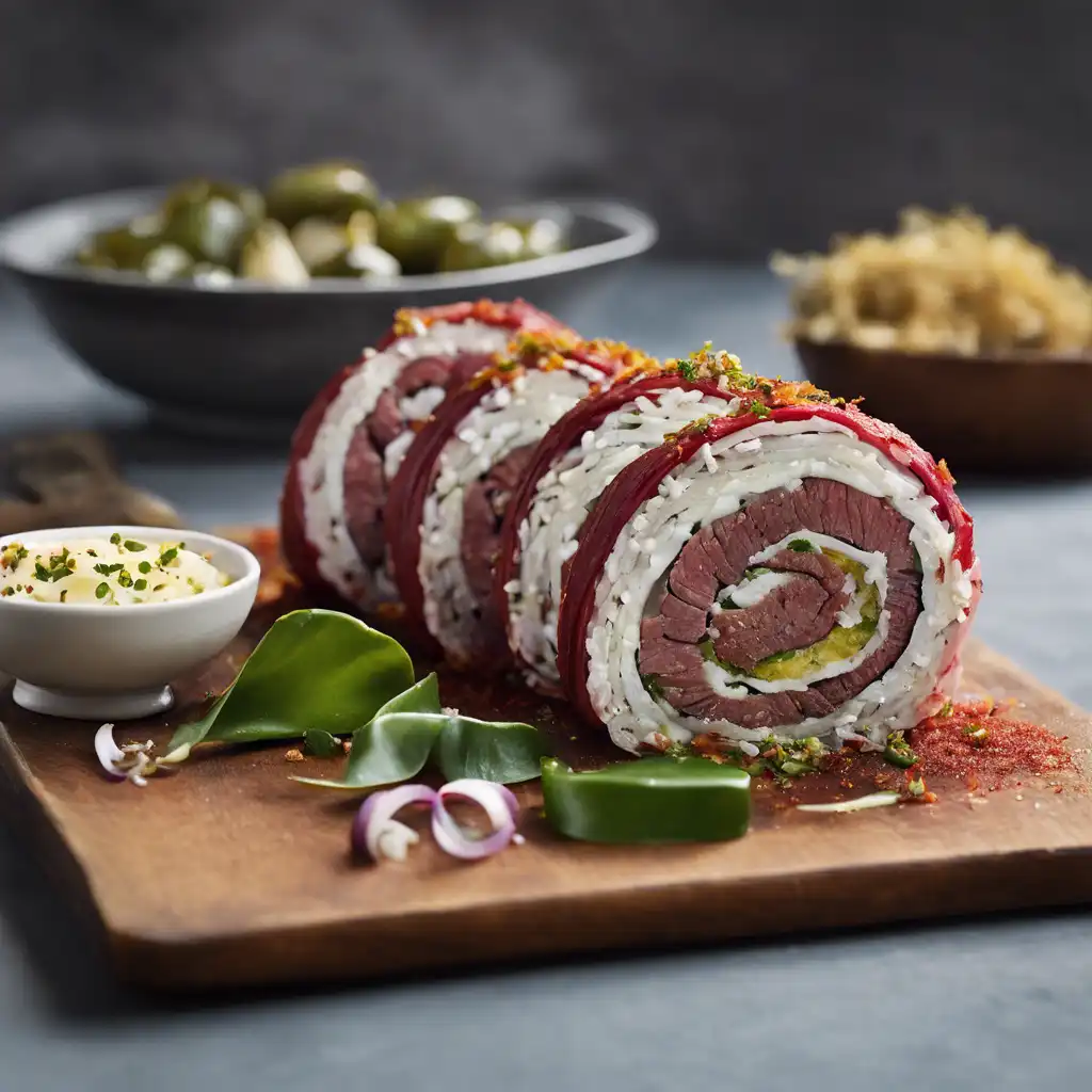 Dried Beef Roulade with Fried Jalapeño