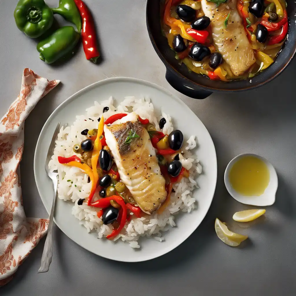 Cod with Rice and Peppers