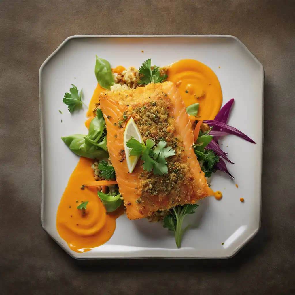 Pan-Seared Fish with Farofa Crust and Carrot Sauce