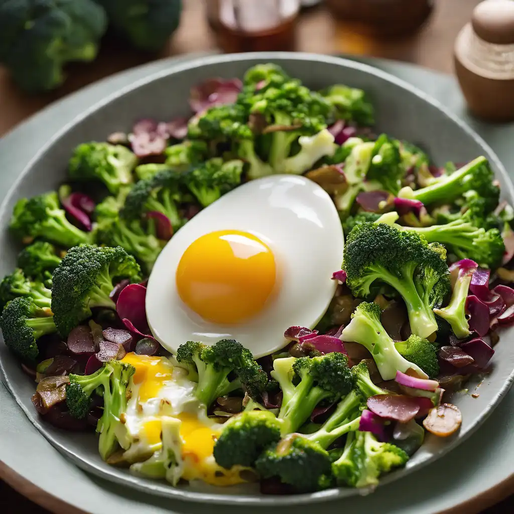 Braised Broccoli Salad with Egg