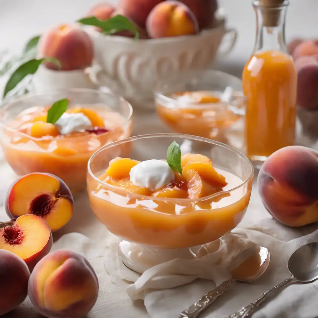 Peach Compote with English Cream