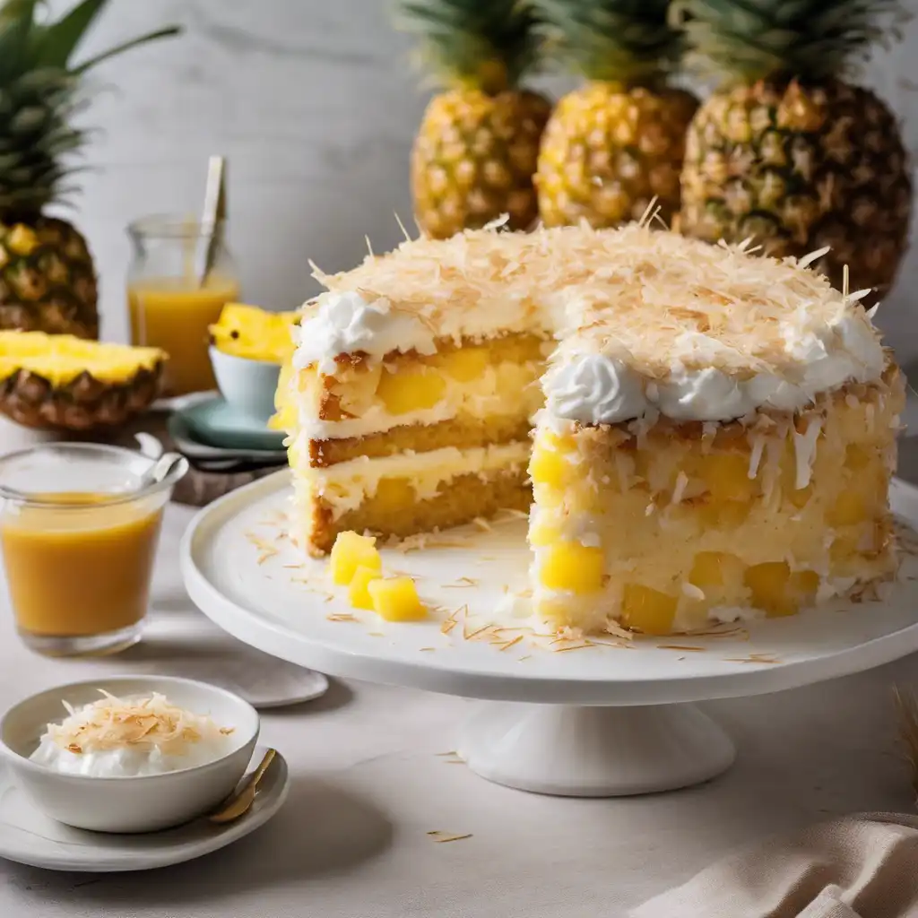 Pineapple Cake with Coconut