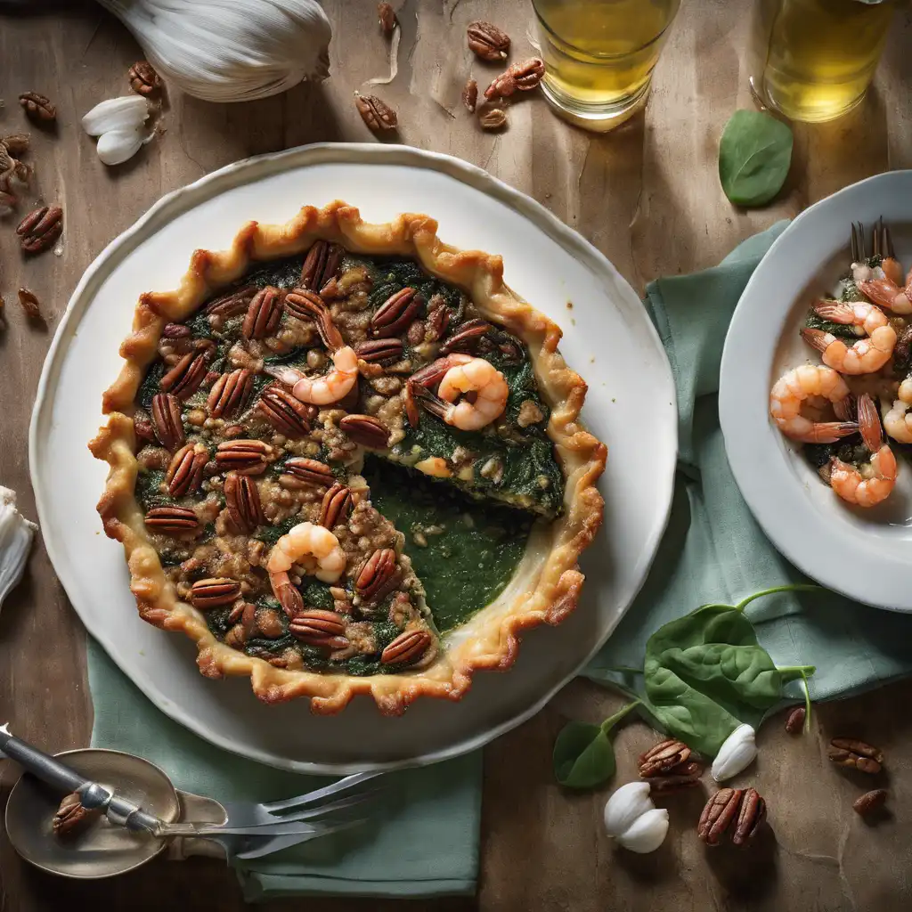 Easy-Going Pecan Pie with Shrimp and Spinach