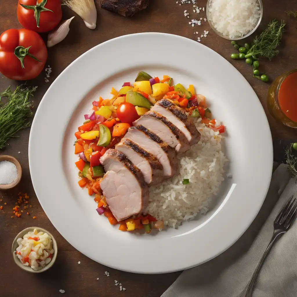 Pork Loin with Rice and Vegetables