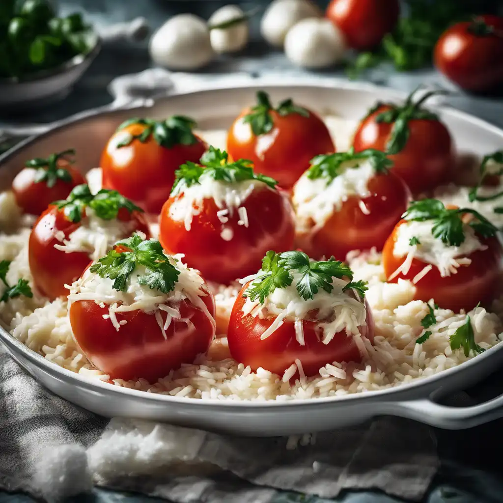 Stuffed Tomatoes with Rice and Cheese