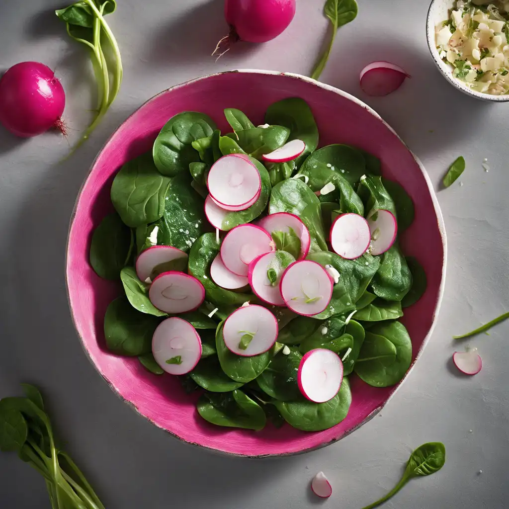 Spinach and Radish Salad with Wheat