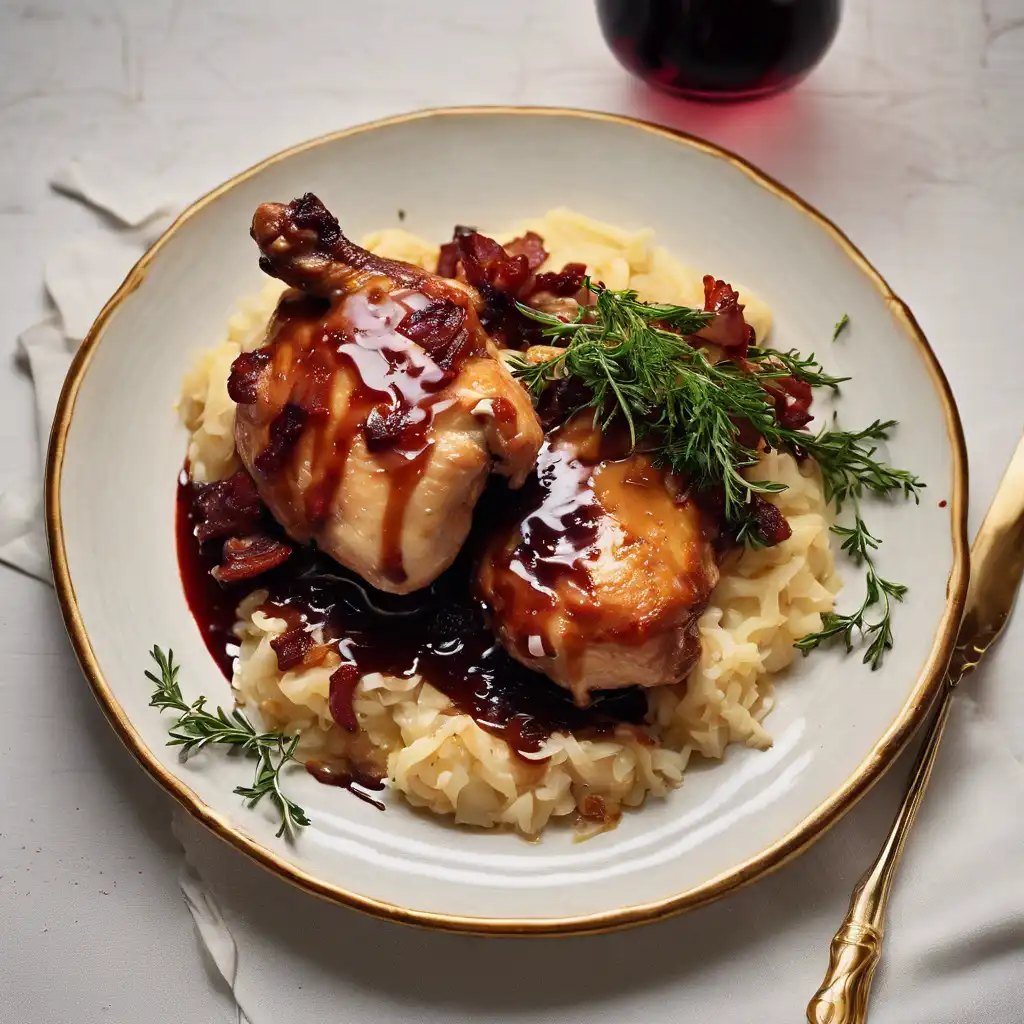 Chicken with Wine and Bacon