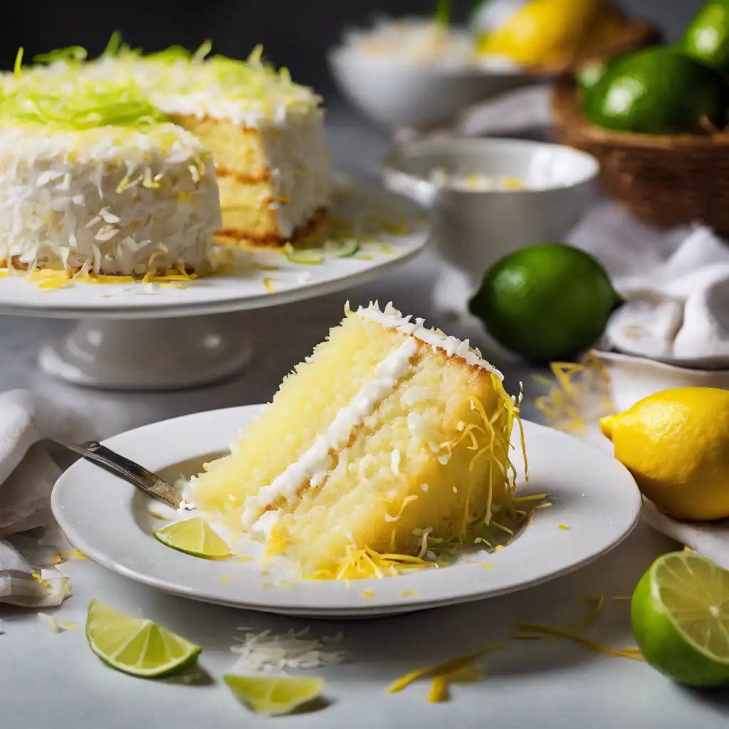 Lemon Coconut Cake with Lime