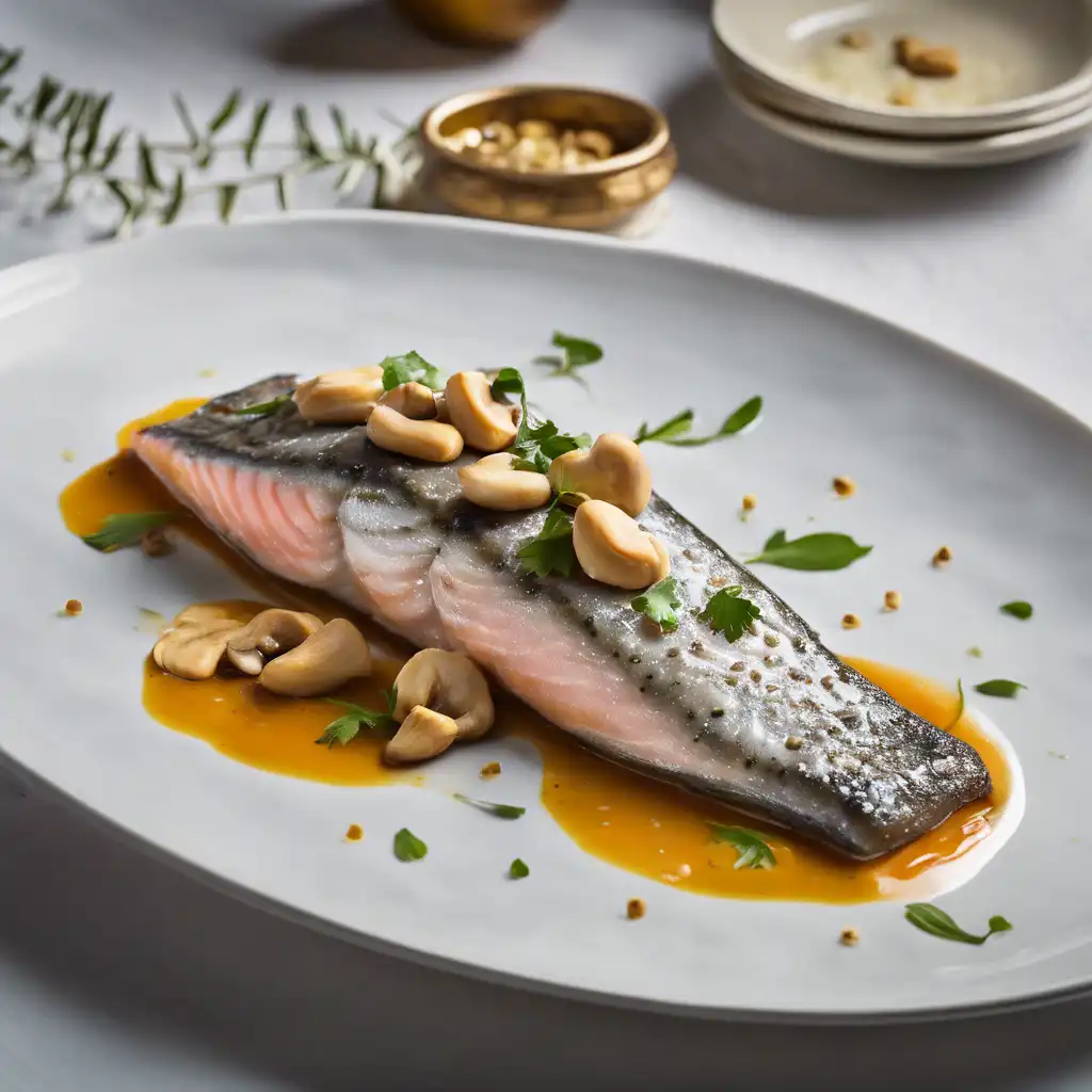 Rainbow Trout with Pasty, Sweet Herb, and Cashew Nut Sauce